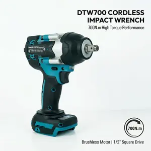 Makita DTW700RTJ700 Brushless Impact Wrench 18V Cordless Tool for Heavy Duty Construction Automotive Bolting with 700Nm Torque and 4 Speed Modes