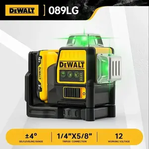 Dewalt DW089LG 12 Lines 3 Sides 360 Degree Vertical 12V Lithium Battery Laser Level Horizontal Green Meter Outdoor Levelingdrill Big Tool Set Lawn Sweeper Impact Wrench Welder Machine