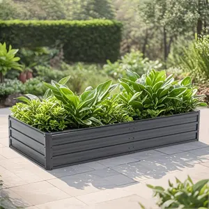 6x3x1 FT Metal Raised Garden Bed Outdoor Reinforced Galvanized Rustproof Colored Steel Planter Boxes for Vegetables, Raised Beds for Growing Flowers Herbs Succulents   WL