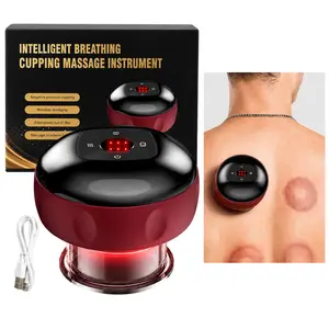 Smart Cupping Device, Red Light Heat Suction Care for Tense Muscles & Smooth Skin, 6 Levels Adjustable Suction， Post-Workout Body Relax Tool