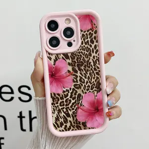 Leopard Lily Pattern Phone Case , Soft Silicone , Fully Protected and Shockproof For iPhone 17 16 15 Pro Max 14 16Pro 13 12 11 XSMAX Plus Mini 17E Air Cover Girl Y2K