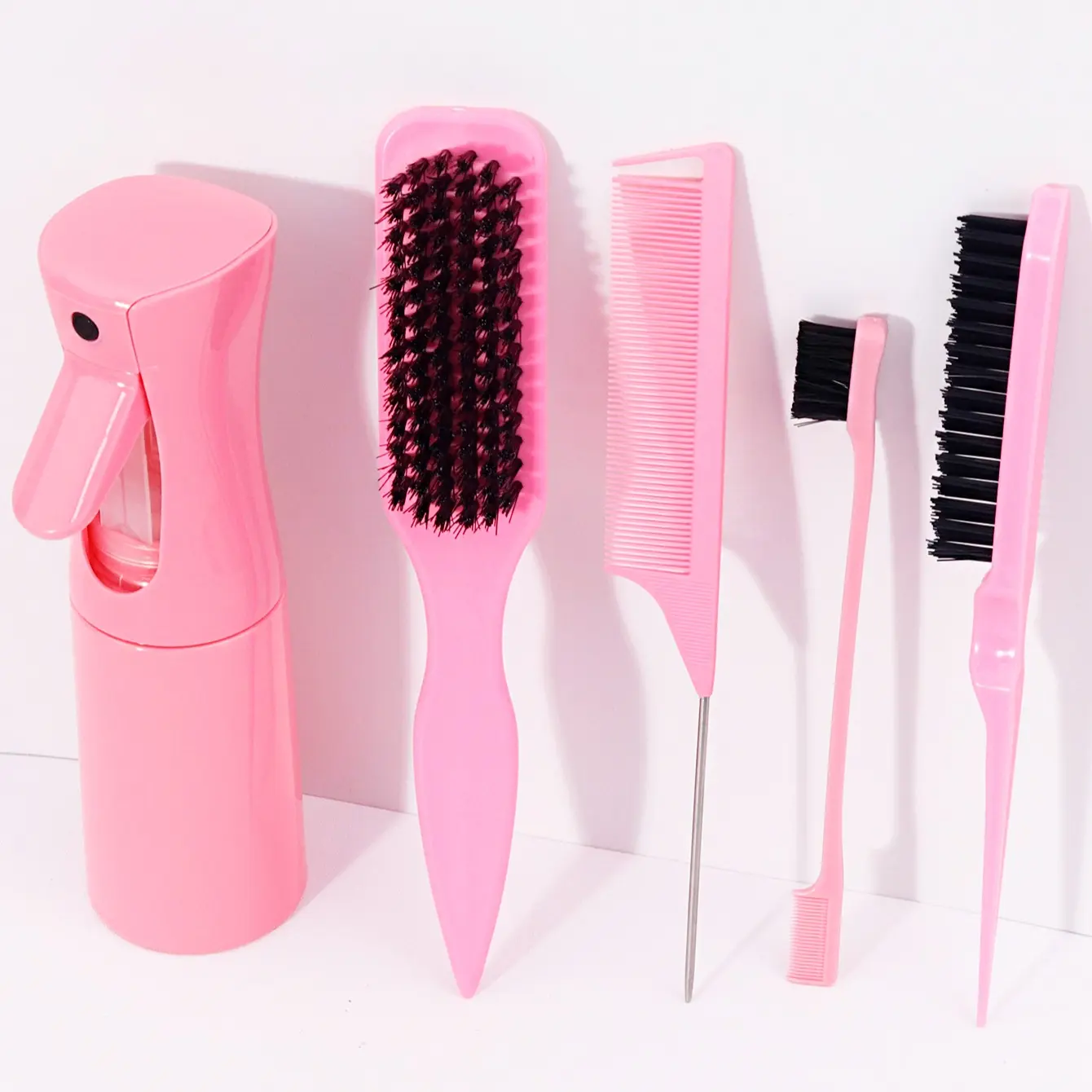5-Piece Hair Styling Set, 200ML Spray Bottle, Straightening Comb, Edge Control Brush, Professional Hair Tools for All Hair Types, Haircare, Diy Hairstyler, Styling Kit