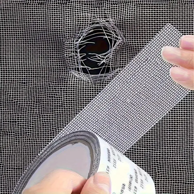 Mesh Screen Repair Tape, Waterproof Self Adhesive Patch, Strong Adhesive Durable Fiberglass Repair Tape for Screen Tear, Window & Door Screen Repair, Window Repair Tool, Versatile Use