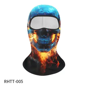 Cooling Print Balaclava Mask ski mask Ghost Skull Balaclava Skeleton Skull Scarf Balaclava Mask Colorful Skull Windproof Balaclava Tactical Impact Resistant Skull Mask Breathable Ice Silk Sunscreen Mask cat ski mask