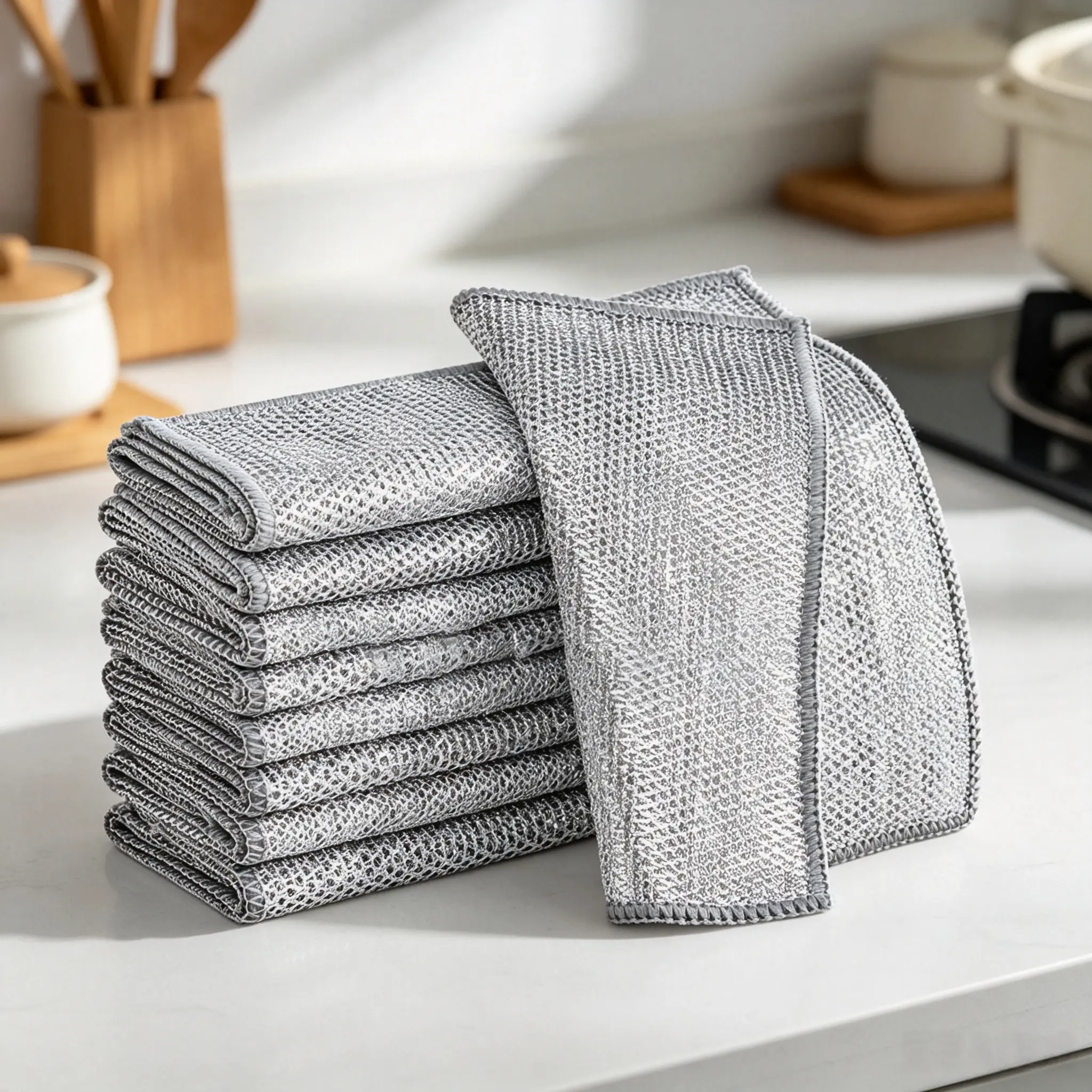 30 Pack Steel Wire Scrubber Pads Household Hobby Cleaning Tool, Heavy Duty Metal Dish Scrub Pads, Rustproof Grease Remover for Kitchen Cookware & Sink