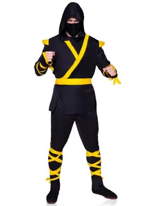 Leg Avenue Hooded Halloween 5-Piece Group Costume for Men, Black & Yellow, Lightweight Fit, Includes Shirt, Jacket, Pants, Detachable Hood, Medium/Large Sizes, Hand Wash Cold, Hooded Costumes