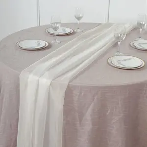 Chiffon 6ft Table Runner Ivory - Flowy & Lightweight Table Decor