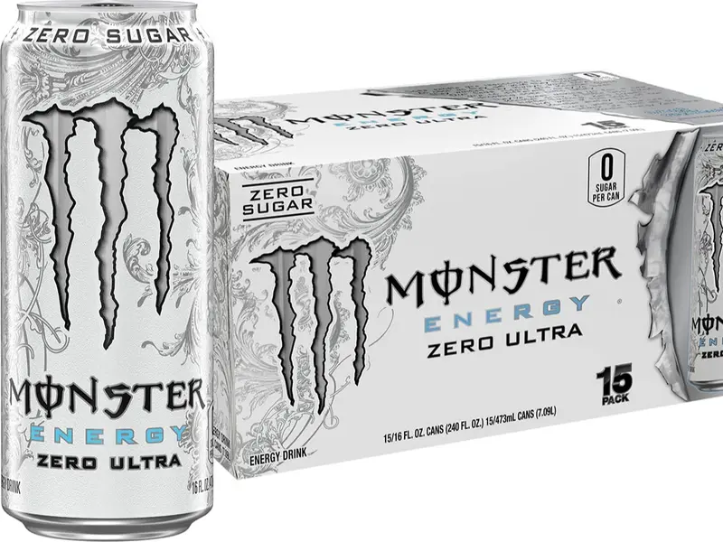 x15 pack Monster Energy Zero Ultra, Sugar Free Energy Drink, 16 Ounce (Pack of 15)