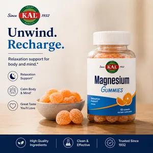 KAL Magnesium Citrate Gummies 60ct — Orange Vanilla Flavor — Mom Mineral Sleep Support
