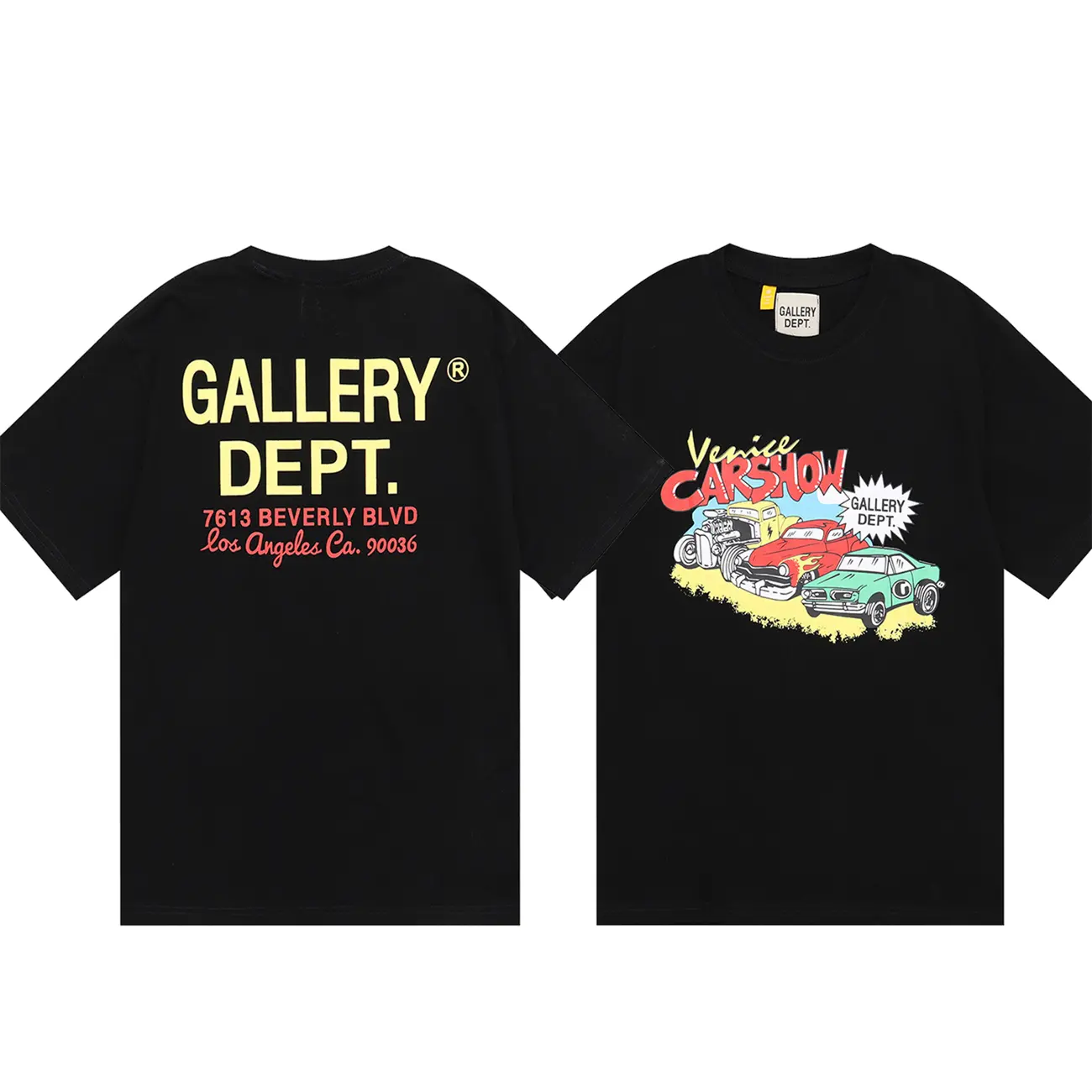 GALLERY DEPT T-Shirt car show Letter cotton T shirt bone finger