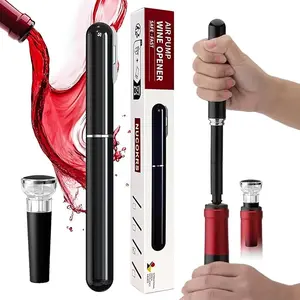 Air Pressure Wine Opener & Vacuum Stopper Set  Pen Style Corkscrew with Foil Cutter, Opens in 3-7 Pumps, Preserves Wine Freshness, Idea Gift for Wine Lovers