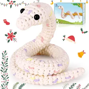 Crochet Kit for Beginners, Beginner Crochet Kit for Teenagers Adults with Step-by-Step Video Tutorials, DIY Crochet  Kits Knitting Supplies, Snake (40%+ Yarn)
