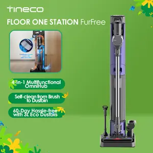 TINECO PURE ONE Station Pet Cordless Stick Vacuum Cleaner, Station with Self-Clean, ZeroTangle Brush for Pet Hair, Hard Floor, Carpet, Tile, Pet Grooming, Lightweight, Handheld Vacuum, Cordless Rechargeable, Floor Cleaning System, 3L