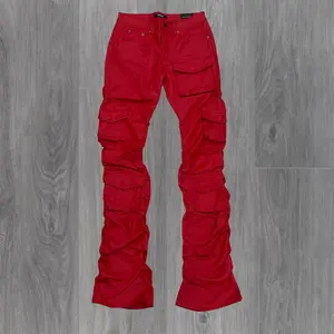 KD - Stacked Waxed Utility Denim - Coated Red -2056B