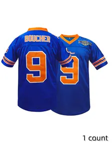 90s Football Jersey for Party,Bobby Boucher #9 The Waterboy Sandler 50th Anniversary Movie Football Jersey Jersey Shirts