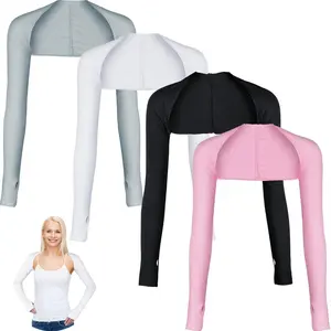 4-piece Set of UV Protection Sun Protection Cooling Capes, Elastic Compression Arm Sleeves, Golf Sports Summer Cooling Sleeves, Sun Protection Cooling Capes, Ice Silk, Sleeves Arm Cuffs Arm Shaper