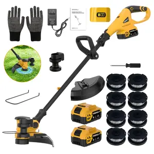 21V Cordless Lawn Trimmer & Electric Pruner 2-in-1 Combo — Includes Two 4.0Ah Batteries + Fast Charger | 12-Inch Lawn Trimming & Edging | 8 Replacement Lines Included | Upgraded Motor for Powerful Performance | The Ultimate Gardening Assistant