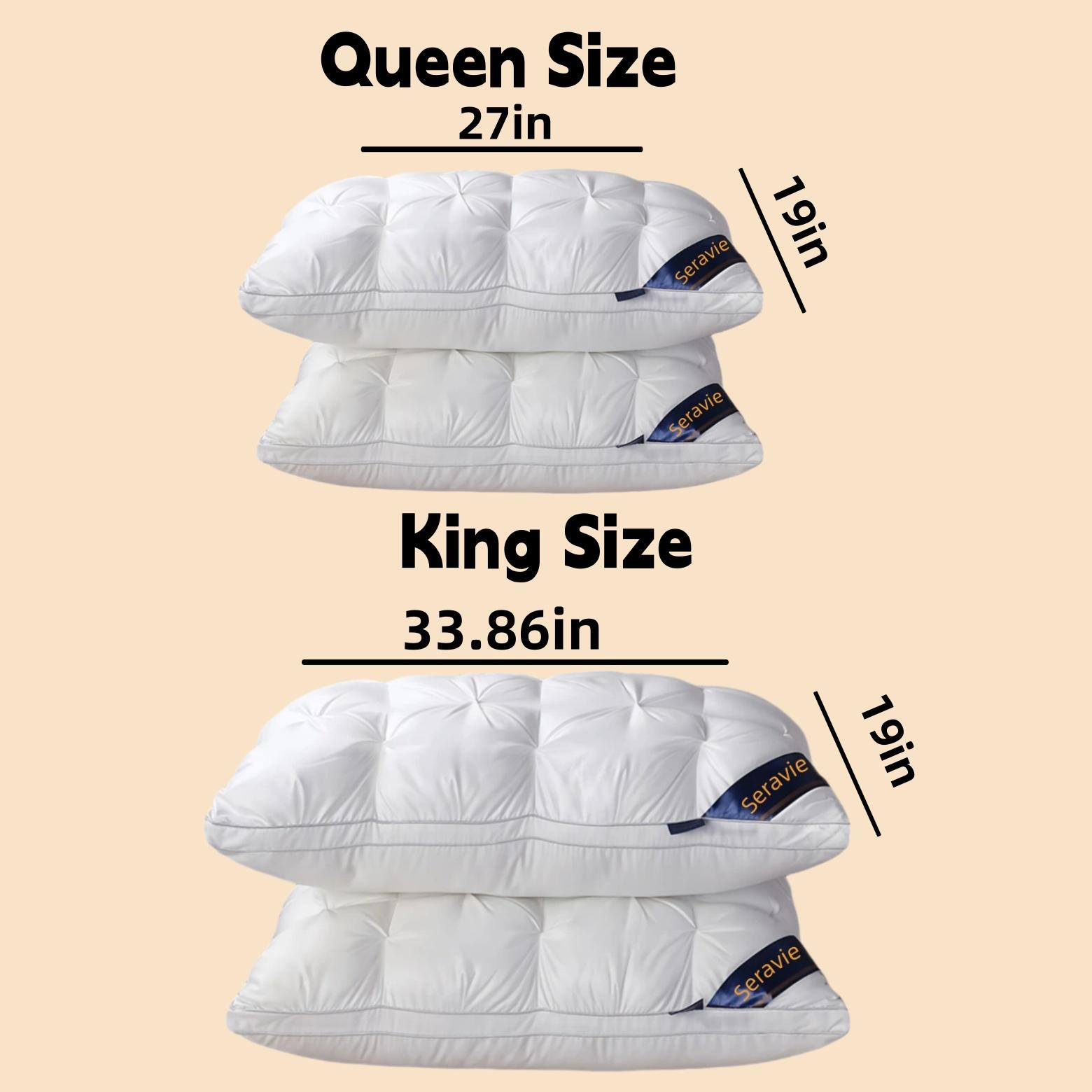 Luxury 5-Star Hotel-Quality Bed Pillows - 900g Ultra-Fluffy Breathable Down AlternSleeping Cushion, Full/King Sizes Bedding Accessory,back to school,back to school shopping,home decor