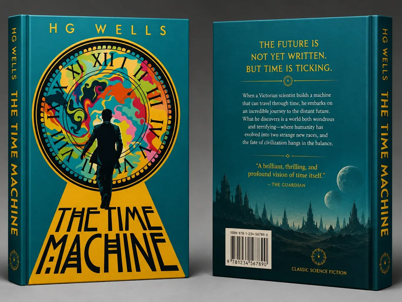 The Time Machine by H.G. Wells - Classic Edition, Literary Fiction Novel, Art Book