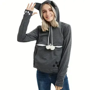 Unisex Hoodie, Pet Carrier Cat Dog Pouch Holder, Sweatshirt Shirt Top