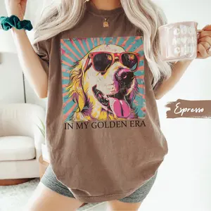 In My Golden Retriever 70s Era Comfort Colors Tee, Goldie Dog Mom T-shirt, Retro Dad Mama Tshirt, Gift for Dog Lover, Eras Tour Gift