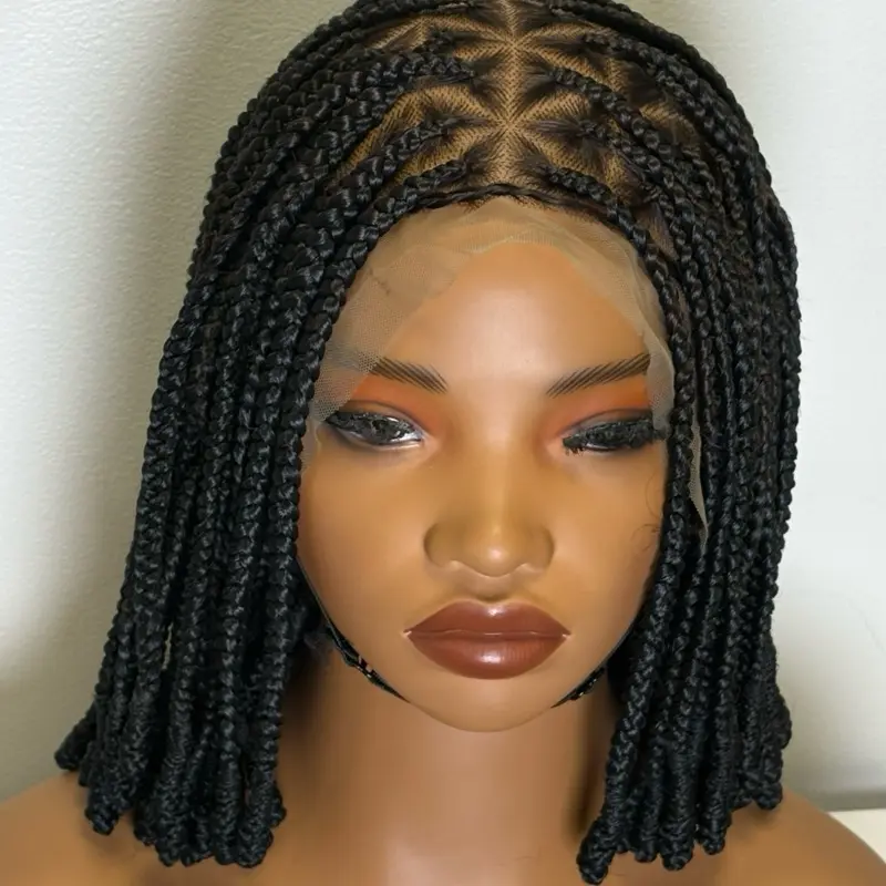 Jessbeline Braided Wig with Lace Closure for Women geometric knot  short braid