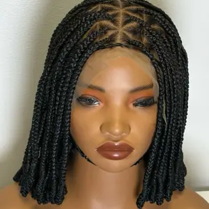 Jessbeline Braided Wig with Lace Closure for Women geometric knot  short braid