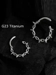 Astm F136 Titanium Nose Ring Hoop, 16g 8mm & 10mm Sizes, Ideal for Daith, Septum, Cartilage Piercings, Durable Jewelry Accessory, Body Piercing Jewelry