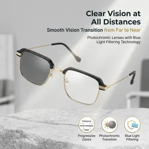 Photochromic Progressive Reading Glasses – Multifocal Lenses with Blue Light Blocking & UV Protection, Lightweight Comfort for Daily Use summervibes