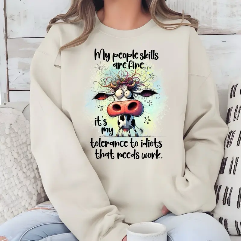 My people skills are fine T-Shirt or Crewneck Sweatshirt love casual comfortable super soft relaxed fit unisex Sizing womenswear Streetwear Long Sleeve Top