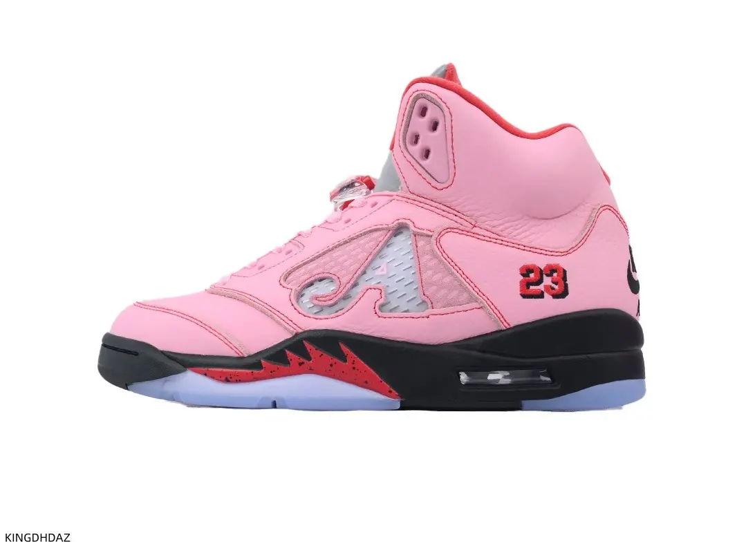 High Top Basketball Sneakers, Pink Retro Sport Shoes, Shock Absorbing Air Cushion, Non Slip Translucent Outsole, Streetwear Casual Trainer