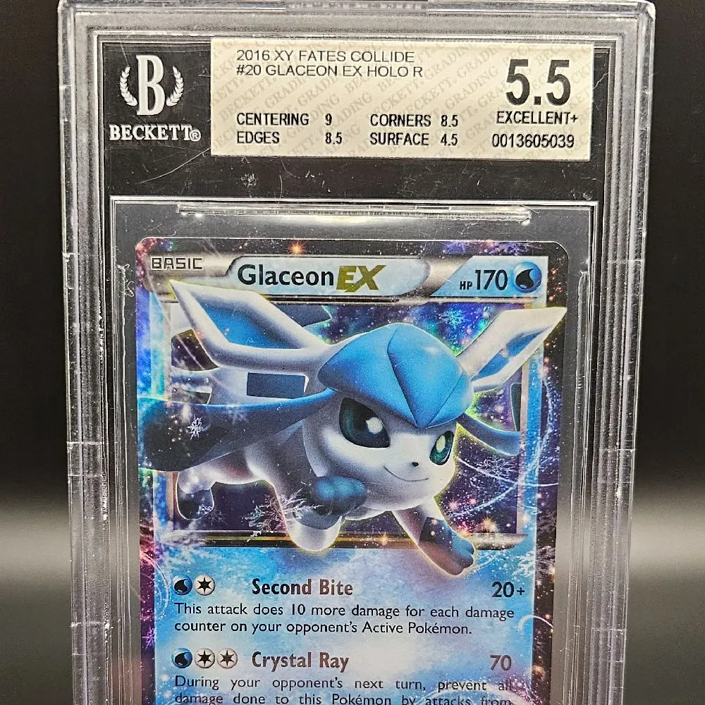 Pokemon - Glaceon EX 20/124 - Beckett Excellent 5.5