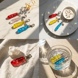 Aesthetic Acrylic Resin Initial Letter Keychain Cute Personalized Bag Charm Minimalist Style Graduation Gift Idea Wish Come True