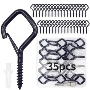 Heavy Duty Hanging Hooks for Plants & Lights – Ceiling Screw Hooks Kit 35PCS, Indoor Outdoor Metal Hangers
