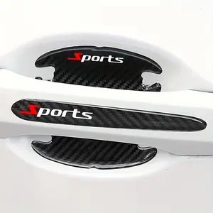 Sports Car Door Handle And Bowl Protector Stickers Scratch-Resistant Rubber Durable Polyester Front Door Protection Vehicle Accessories Red And Blue Modern Decor