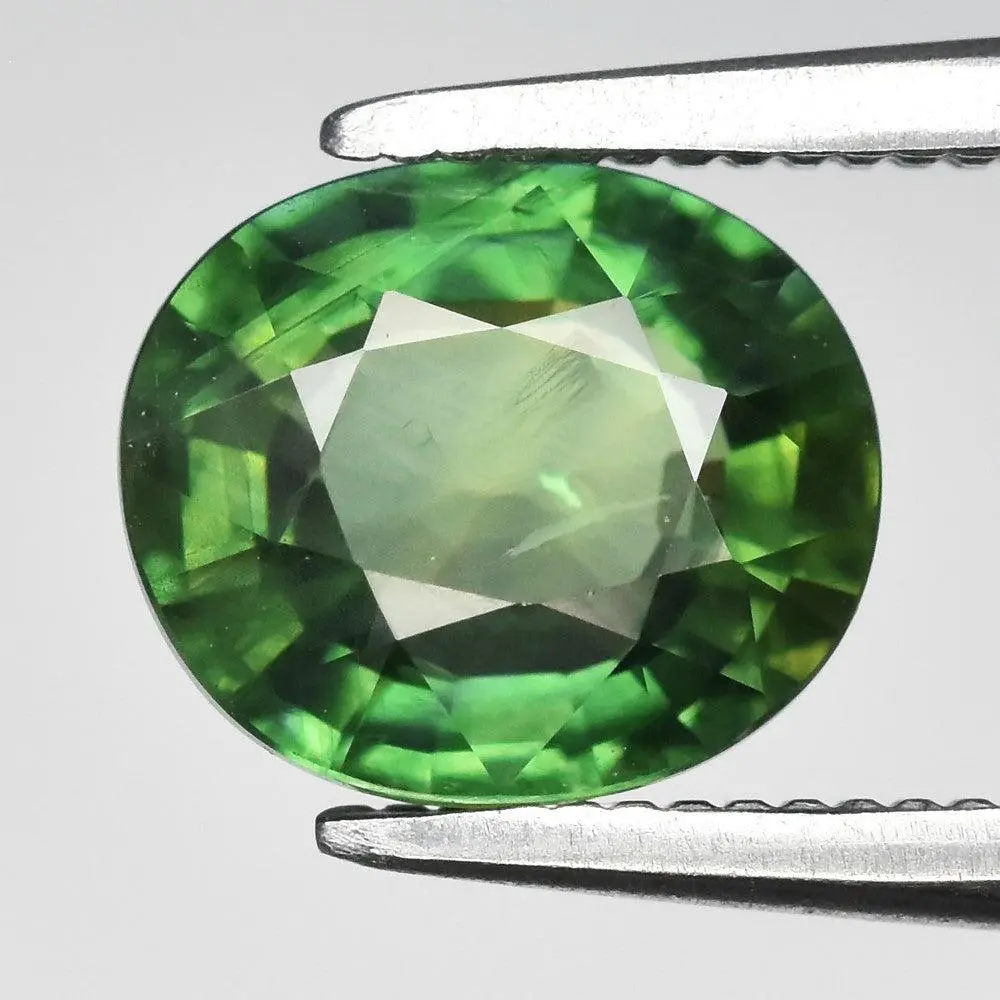 1.25ct ETW Earth-Mined Green Sapphire – Oval Cut
