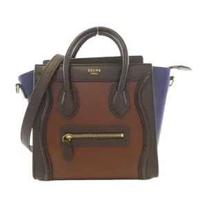 Pre-owned Celine Calfskin Shoulder Bags Luggage Nano Shopper Calf Bag