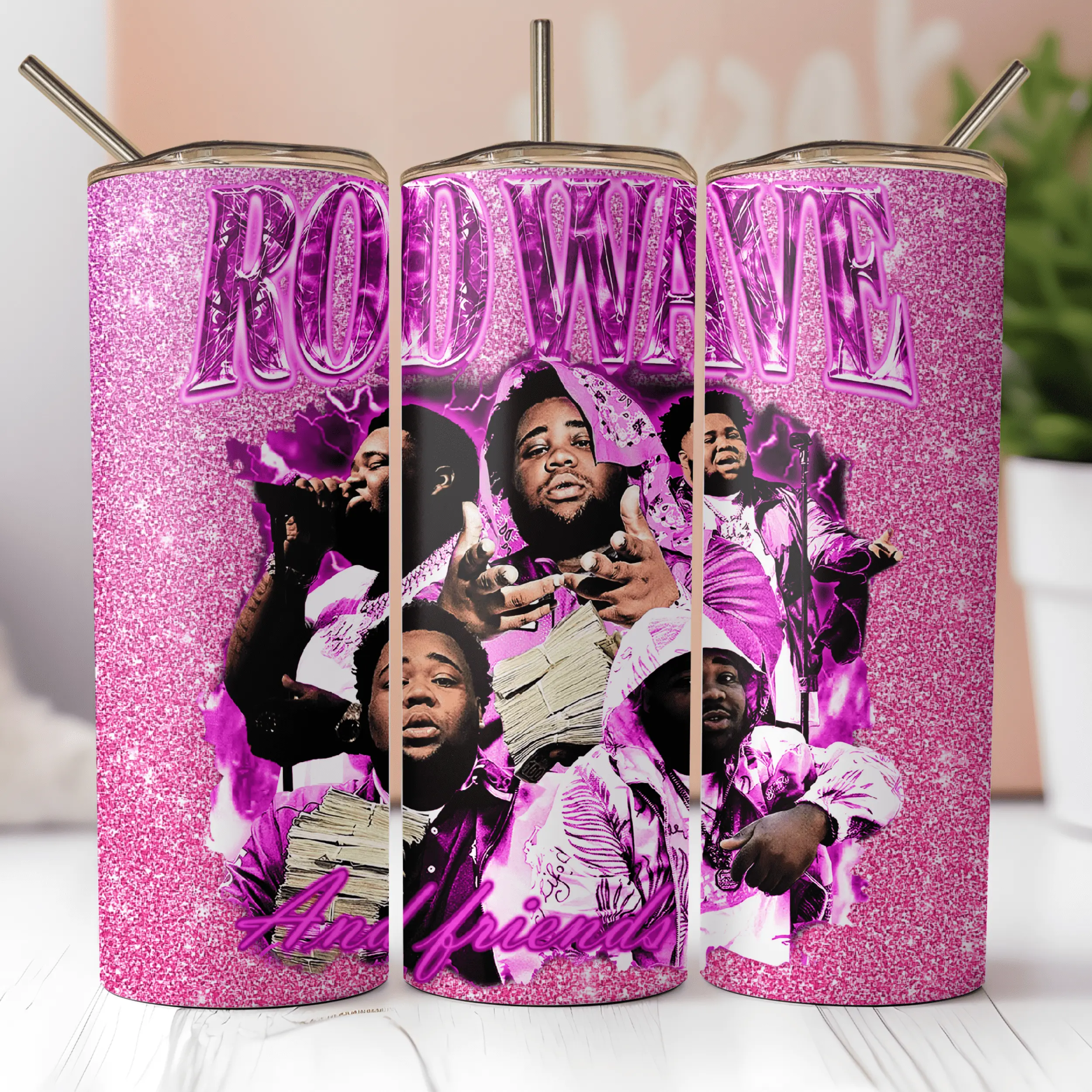 Rod Wave Tumbler Pink Glitter