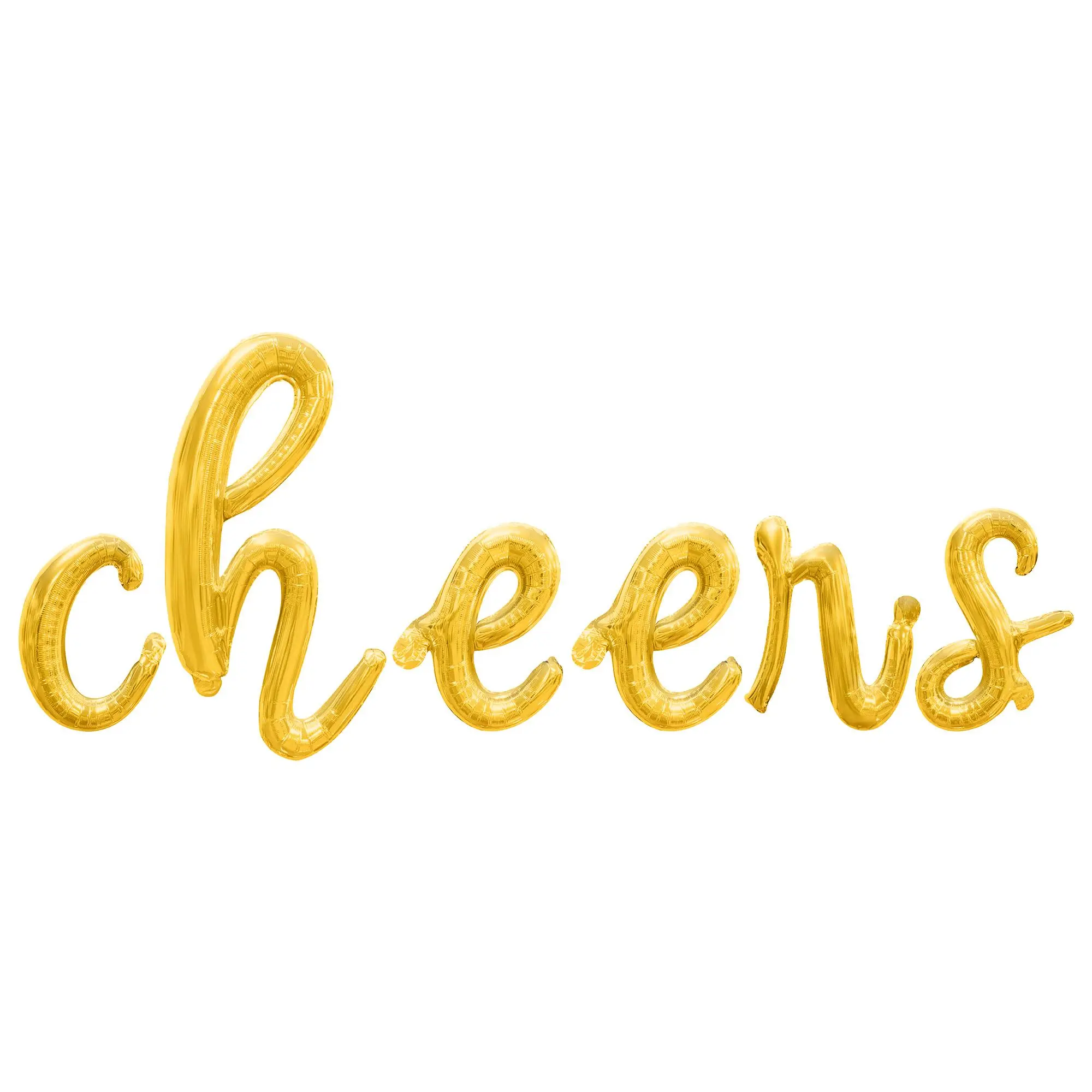 Cursive Script Letter Balloons - CHEERS 16" Inch Alphabet Letters Foil Mylar Balloon Birthday Party Banner