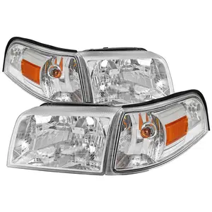 2006-2011 Mercury Grand Marquis Factory Style Headlights and Corner Lamps (Chrome Headlights/Clear Lens)