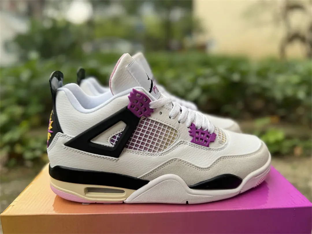 Unisex Off White Light Lavender Purple Leather Mid Top Retro Soft Pastel Girls Casual Sneakers Brand New Complete With Gradient Pink Gift Box