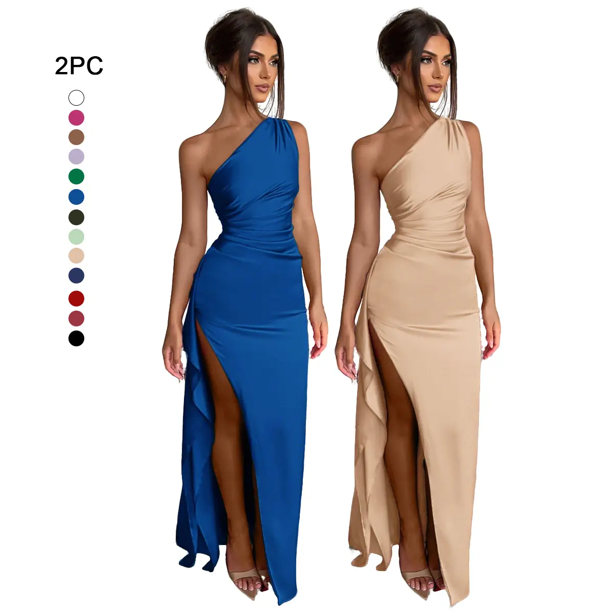 Deep blue+shallow apricot