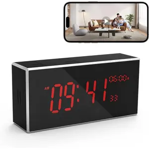 Indoor Security Camera with Clock,HD1080P,Detection,WiFi,Night Vision,160° Wide-Angle View,Phone App,24/7 Surveillance for Home,Baby/Elder(2.4G and 5G)