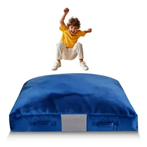 VEVOR Crash Pad, 5 x 5 ft Crash Pad for Kids Sensory with Foam Blocks and Washable Cover, Giant Pillow Mat Large Soft Foam Landing Zone, Sensory Room Equipment for Children Jumping, Relaxing & Play