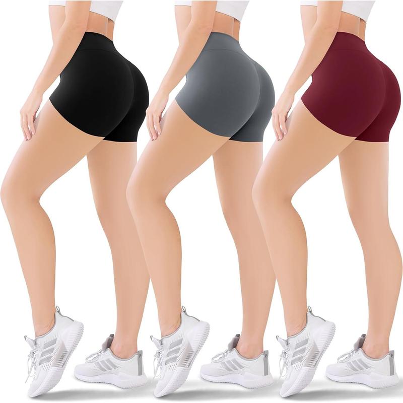 3 Pack Women's Active  - 3"/5"/8"High Waist Tummy Control No See -Through for Cycling Jogging Gym Workouts Vintage Graphic Denim biker singlet quick dry  cutouts  jersey 25 26 Sporty Breathable Skorts footy   jogger shorts
