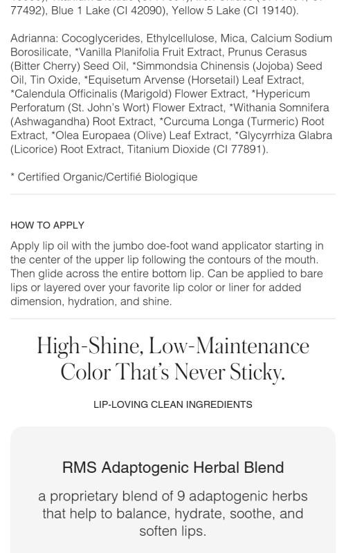 RMS Beauty Legendary Lip Oil - Glossy Lip Treatment in Red Bottle with White Cap