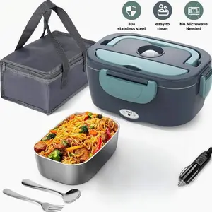 Electric Lunch Box Food Heater 40W Heated Lunch Box For Adults 12V Portable Food Warmer LunchBox For Car Truck Work Driver Valentine's Gift