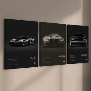 3-Count Wooden Frame Canvas, Supercar Art Poster, Modern Home Decor, Ideal Gift, Wall Decoration, Car Collector, Living Room Decor