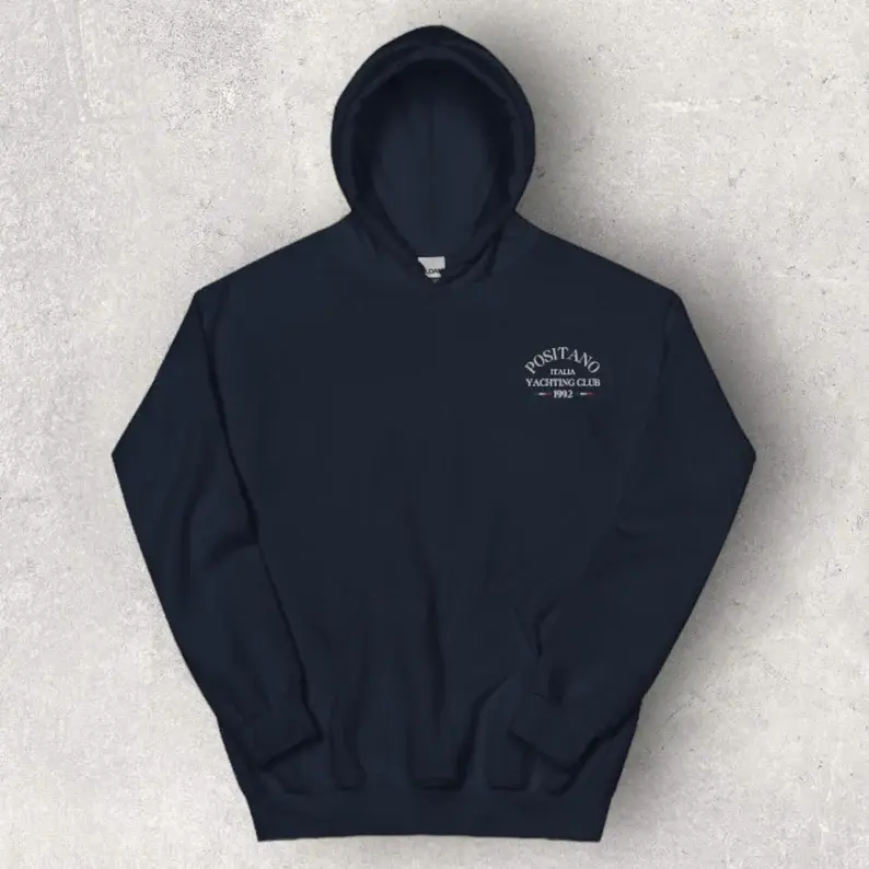 Minimalist Positano Yachting Club Hoodie with Vintage 1992 Logo