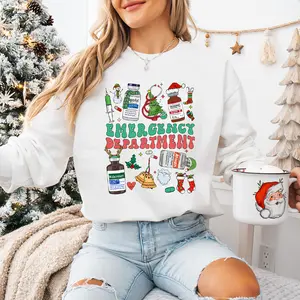 Emergency Department Christmas Sweatshirt, Nurse Christmas T-Shirt,  ER Nurse Tech Shirt, Emergency Room Christmas Gift For Nurse